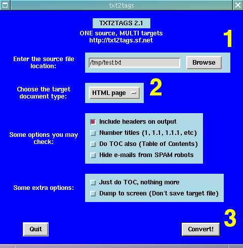 Txt2tags User Guide